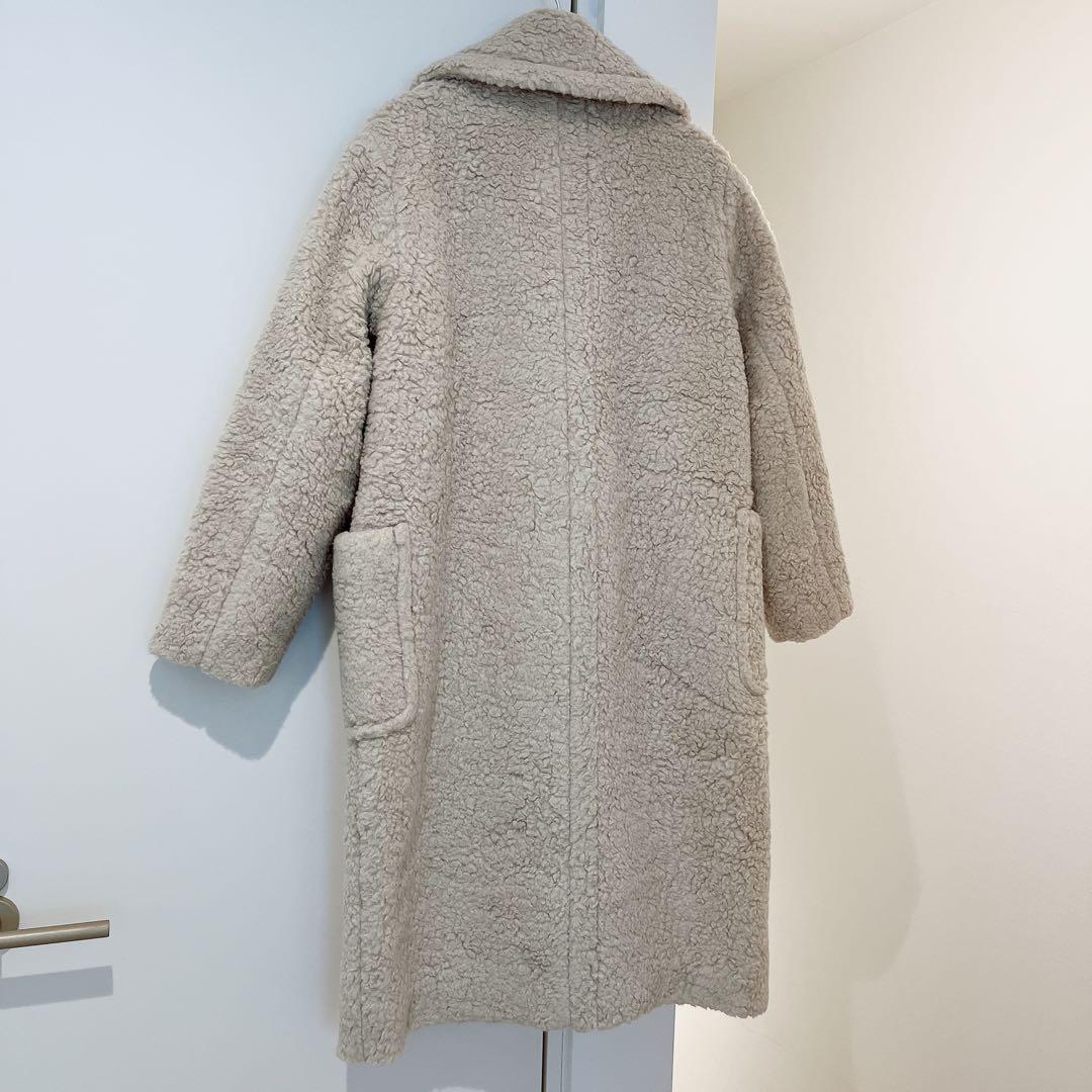 ANAYI カーリーウールロングコクーンコート ベージュ Mサイズ