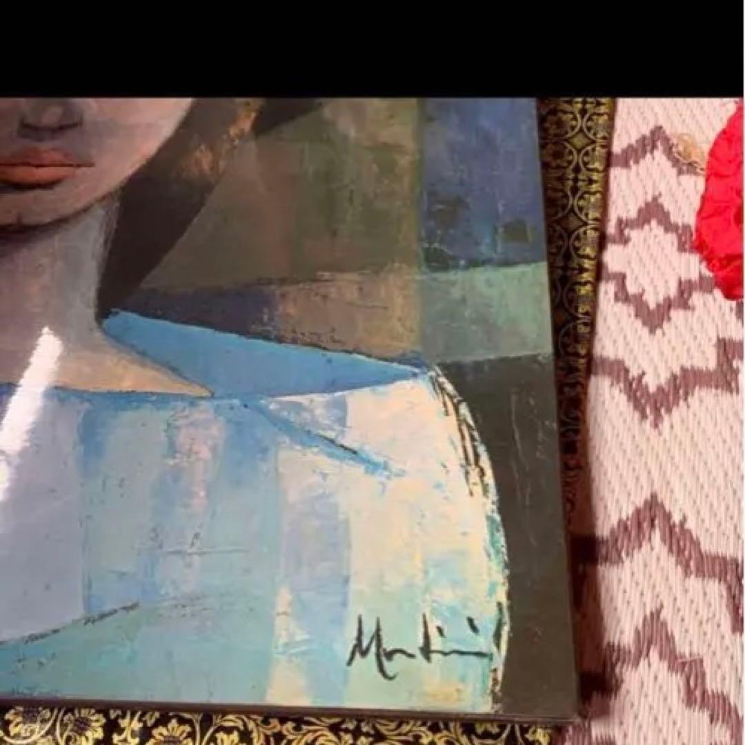 レトロアンティーク☆カラフル帽子女性☆絵画☆