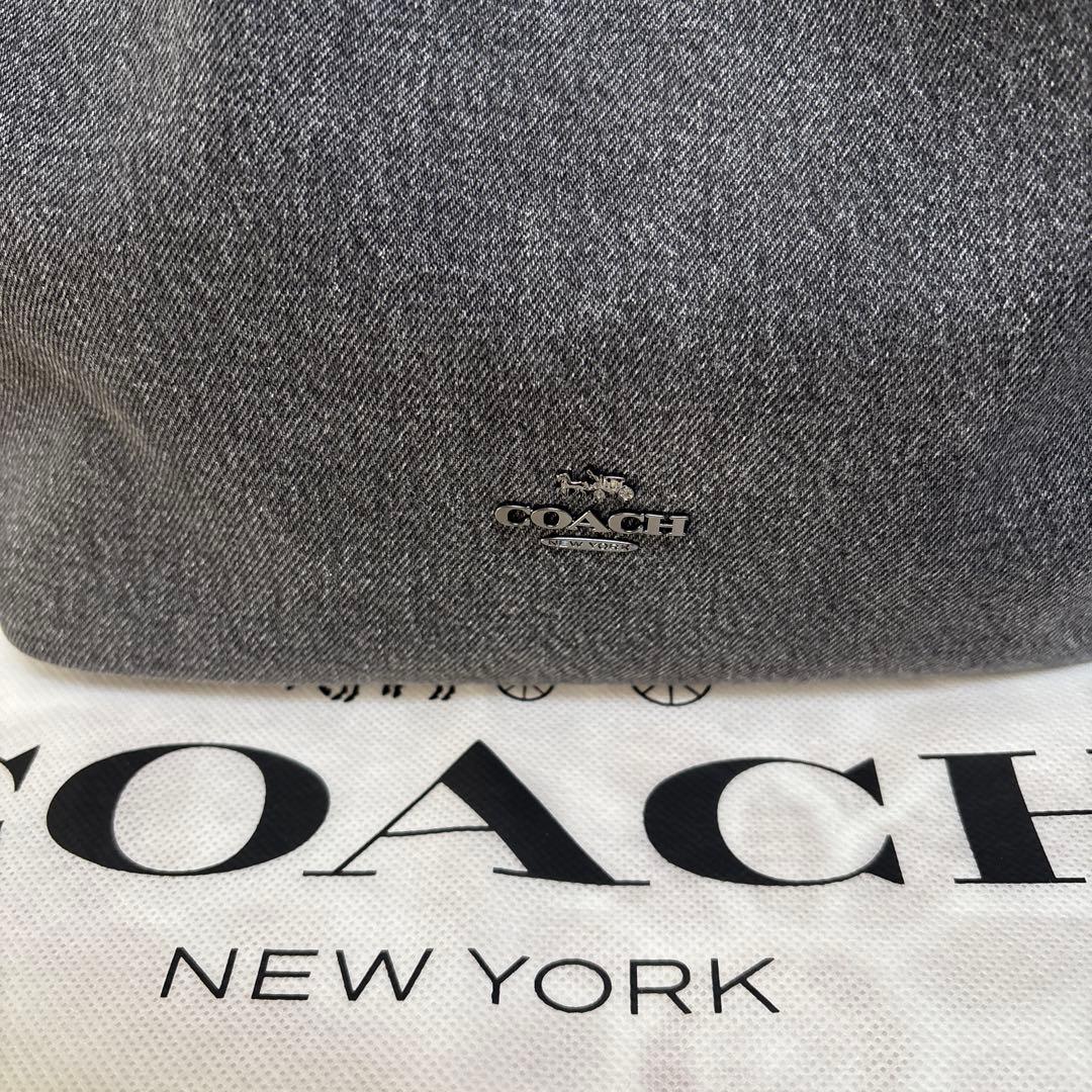 COACH デニムトートバッグ/巾着バッグ デニム ドローストリング 未使用品！