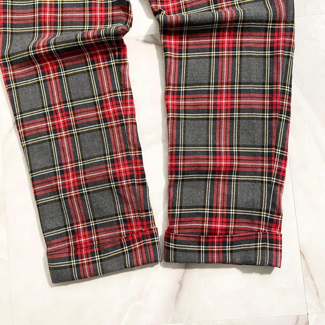 A17450 美品 グラム タータンチェックサルエルテーパードパンツ 2