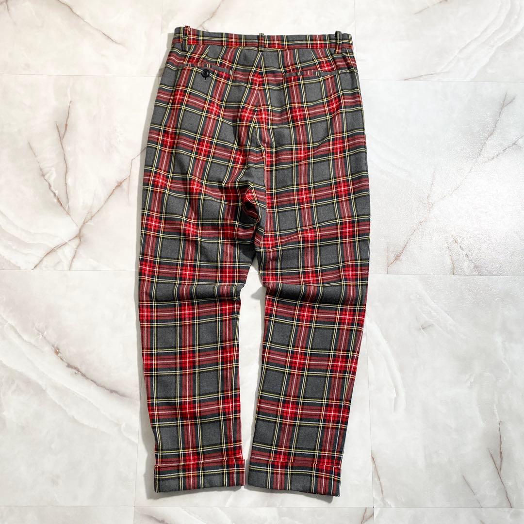 A17450 美品 グラム タータンチェックサルエルテーパードパンツ 2