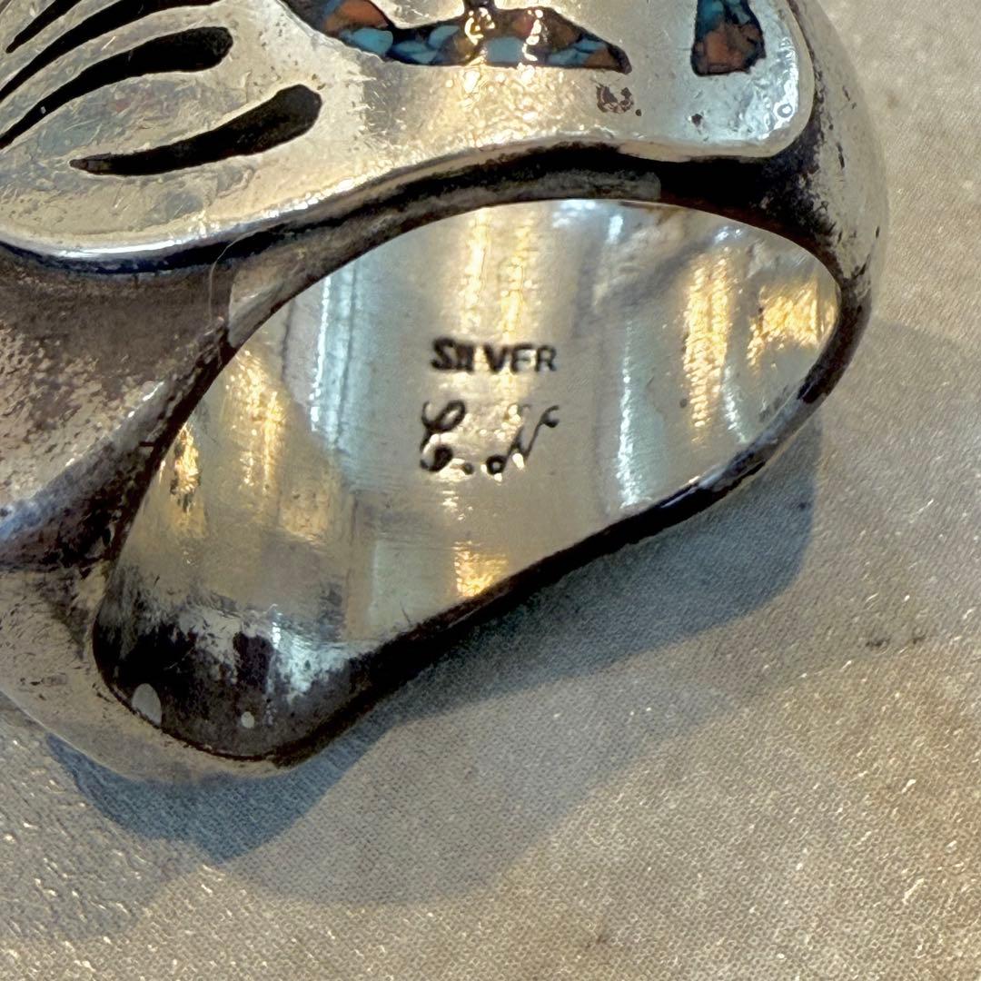 IndianJewelry ビッグターコイズ ベアクロー シルバーリング ナバホ
