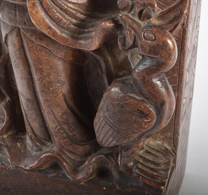 中国　玉石寿山石彫刻　観音像　仏像　置物　V R4494