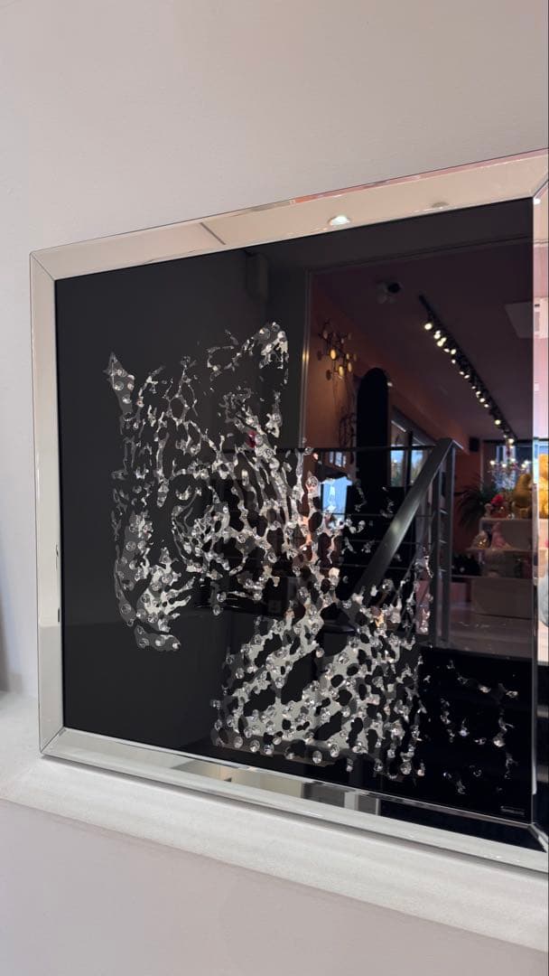 レオパードアート ミラーフレーム付き