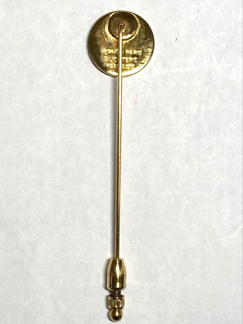 良品　HERMES エルメス セリエ ピンブローチ ピンバッジ ゴールド 箱付き