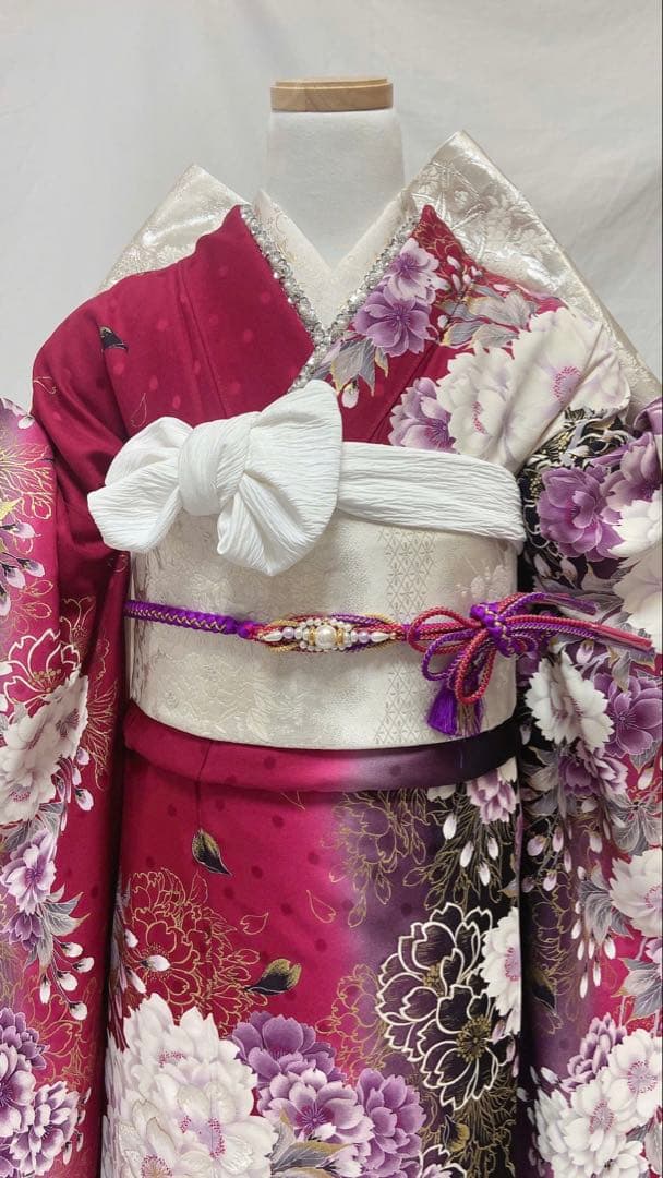 よしたか品 振袖6点セット　振袖フルセット　花柄. 成人式 正絹