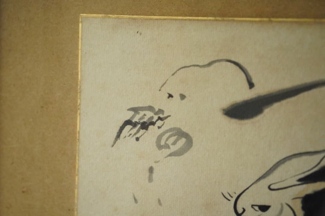 【再掲載】バーナードリーチ 素描 因幡の白兎 うさぎ 色紙 民藝 民芸 みんげい