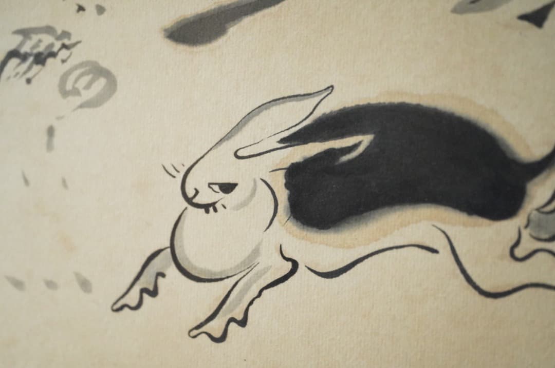 【再掲載】バーナードリーチ 素描 因幡の白兎 うさぎ 色紙 民藝 民芸 みんげい