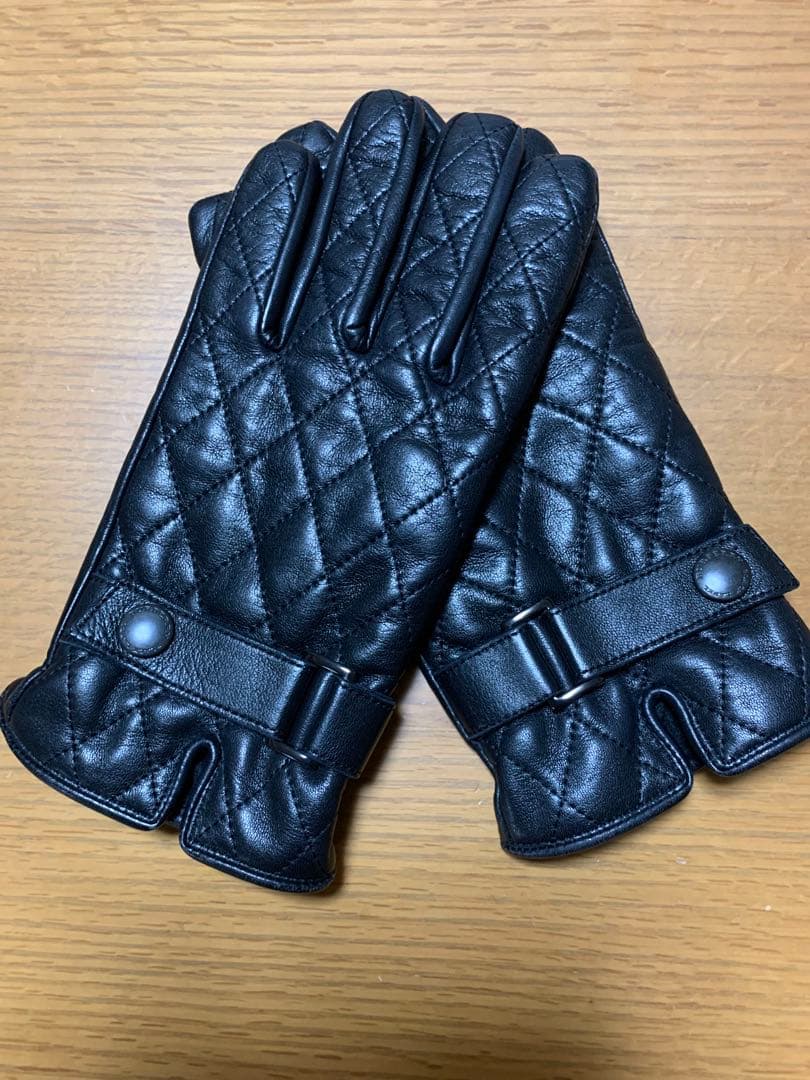 バーバリー BURBERRY ブラックレーベル レザー 手袋 羊革　黒