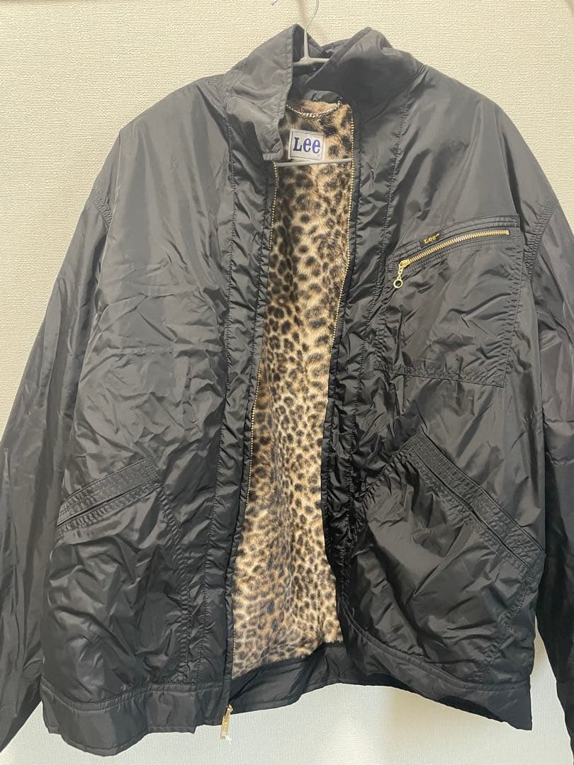 ワコマリア✖️Lee ブラック ジャンパー ヒョウ柄裏地