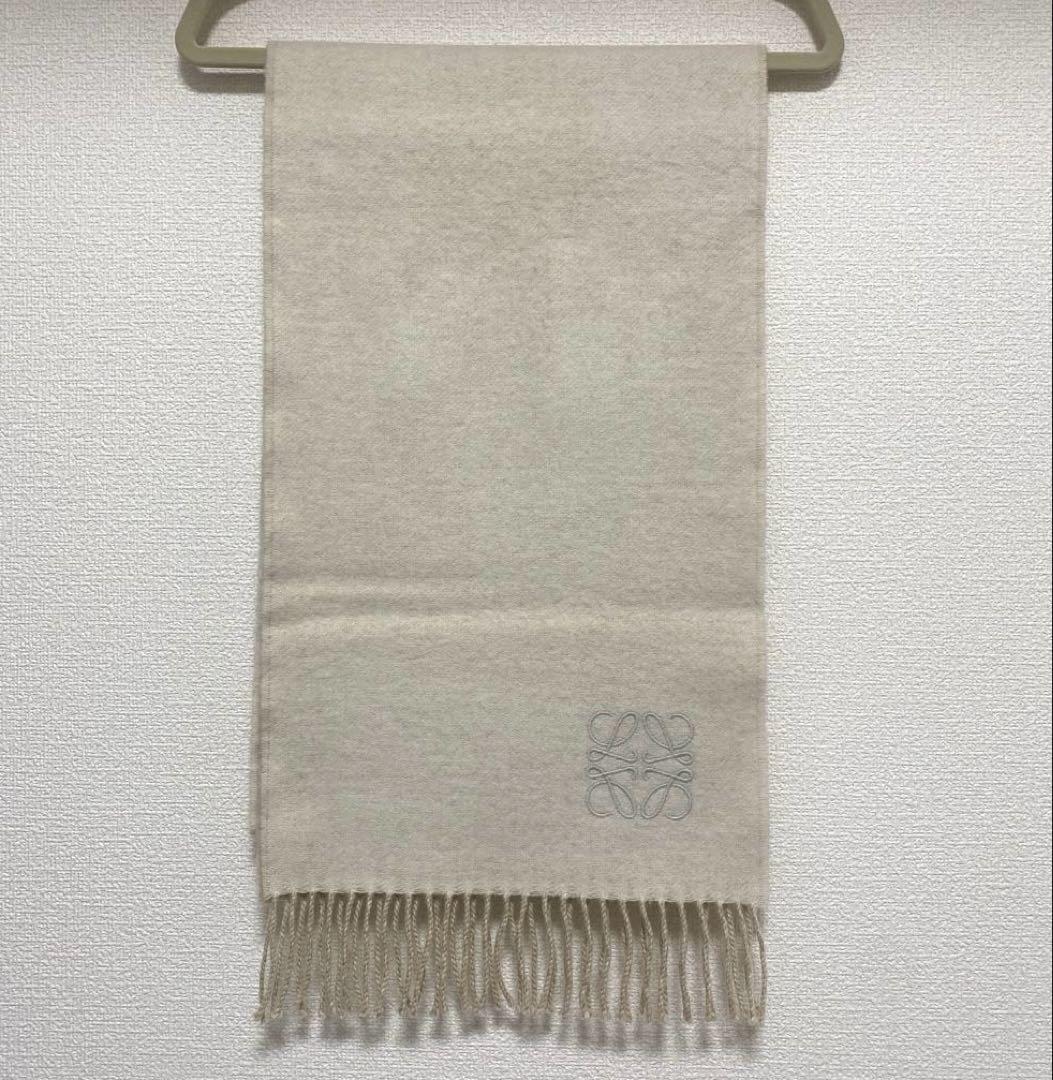 LOEWE ロエベ バイカラースカーフ マフラー アイボリー サンド