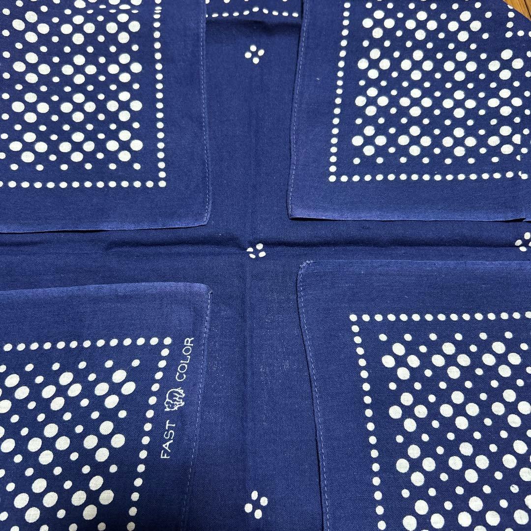 ぽ*い様 40's ネイビー ドット柄 バンダナ　両耳　 下鼻