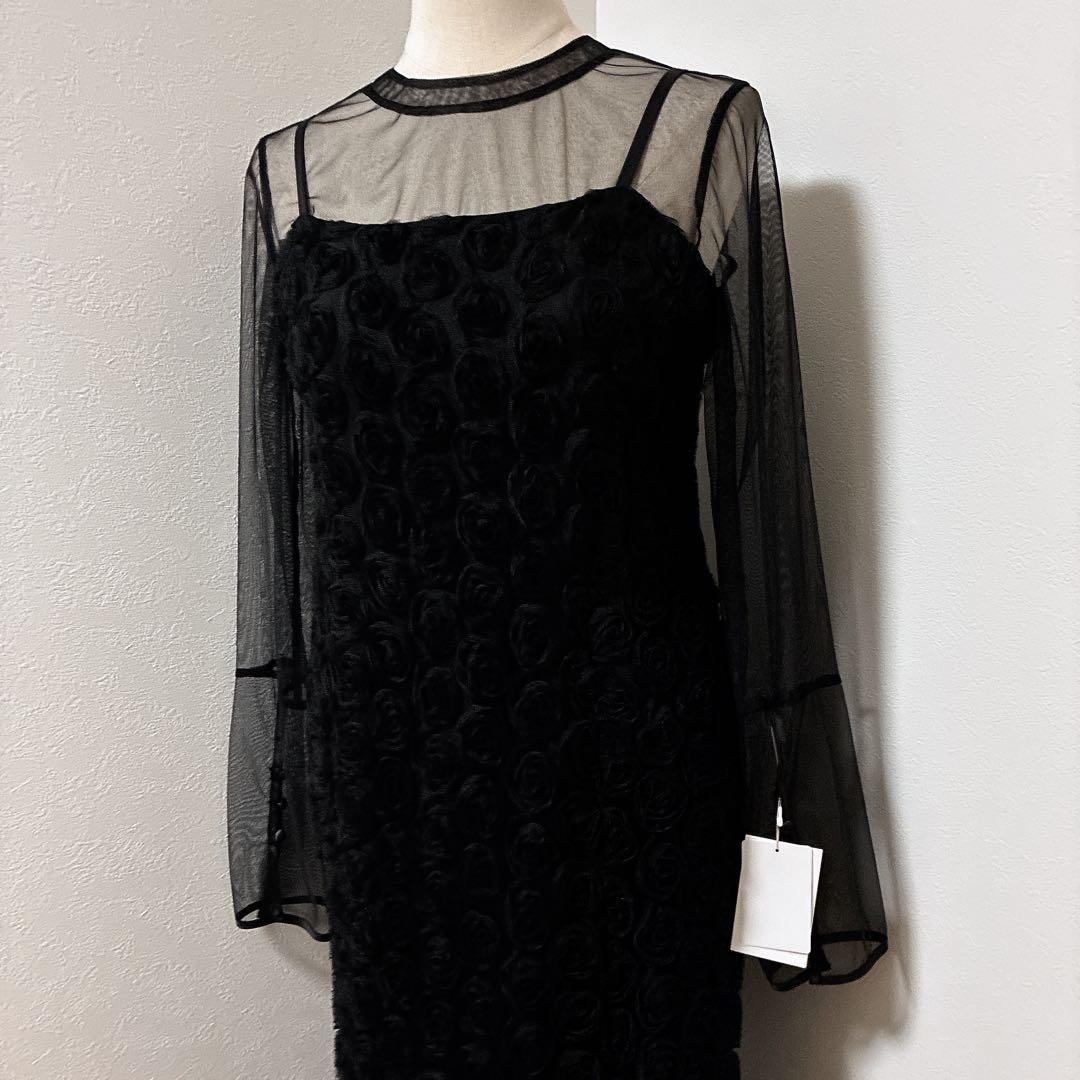 Rose race pencil dress et.UNiVERローズレース