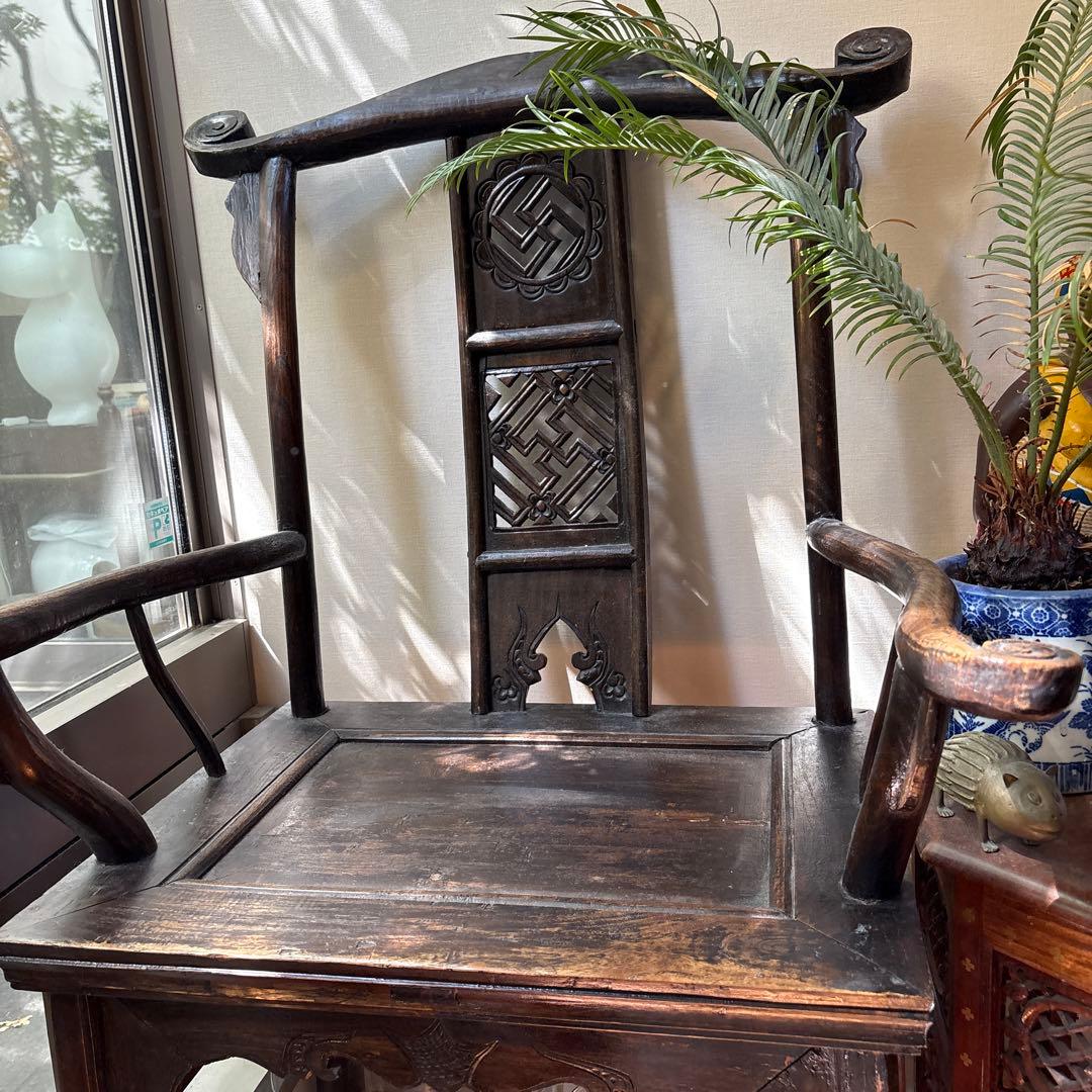 中華椅子　中国美術　唐木　アンティーク　ヴィンテージ　中国家具　② 素敵
