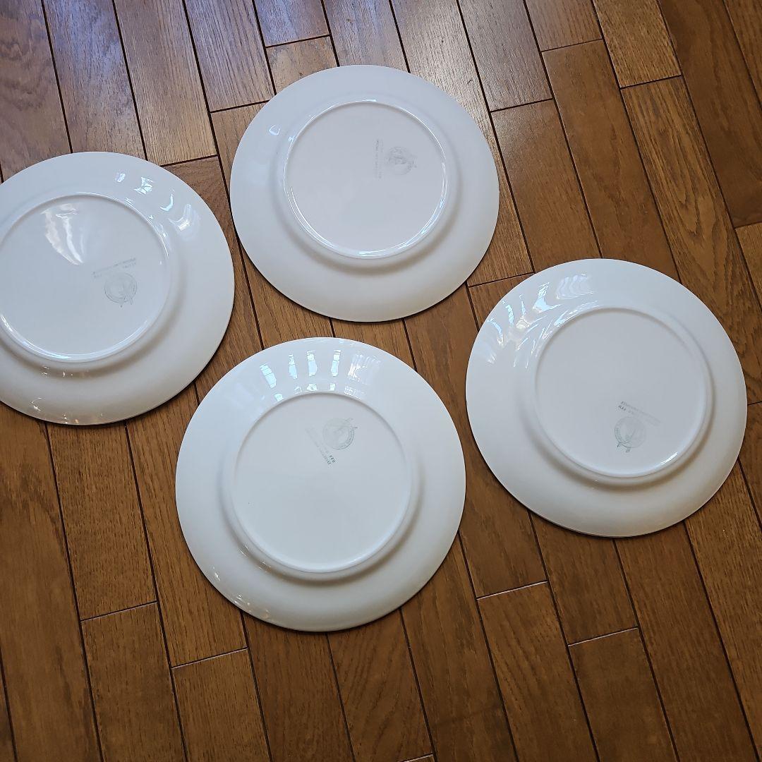 ローズ柄プレート 4枚セット ムーラン・デ・ルー製　フランス蚤の市　美品