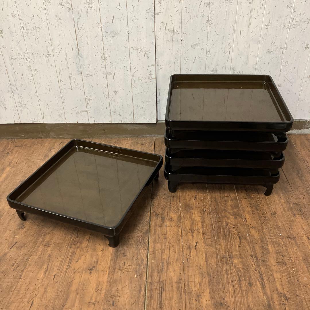 D-4 ② 昭和レトロ 会議膳 膳 御膳5客セット セット売り 四角形 正方形
