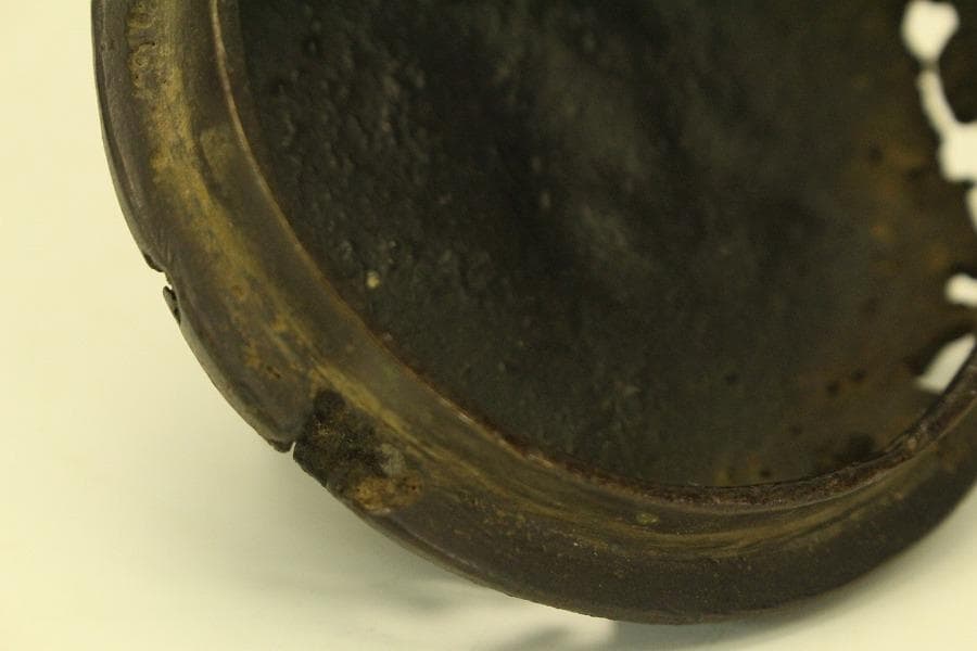 古銅 獅子蓋 香炉 時代物(A975)