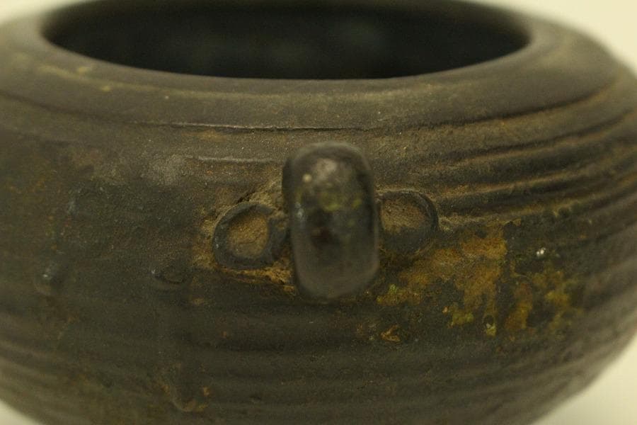 古銅 獅子蓋 香炉 時代物(A975)