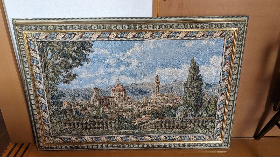 ゴブラン織り　イタリア製　絵画　寸法　縦78cm   横114cm  厚み4cm