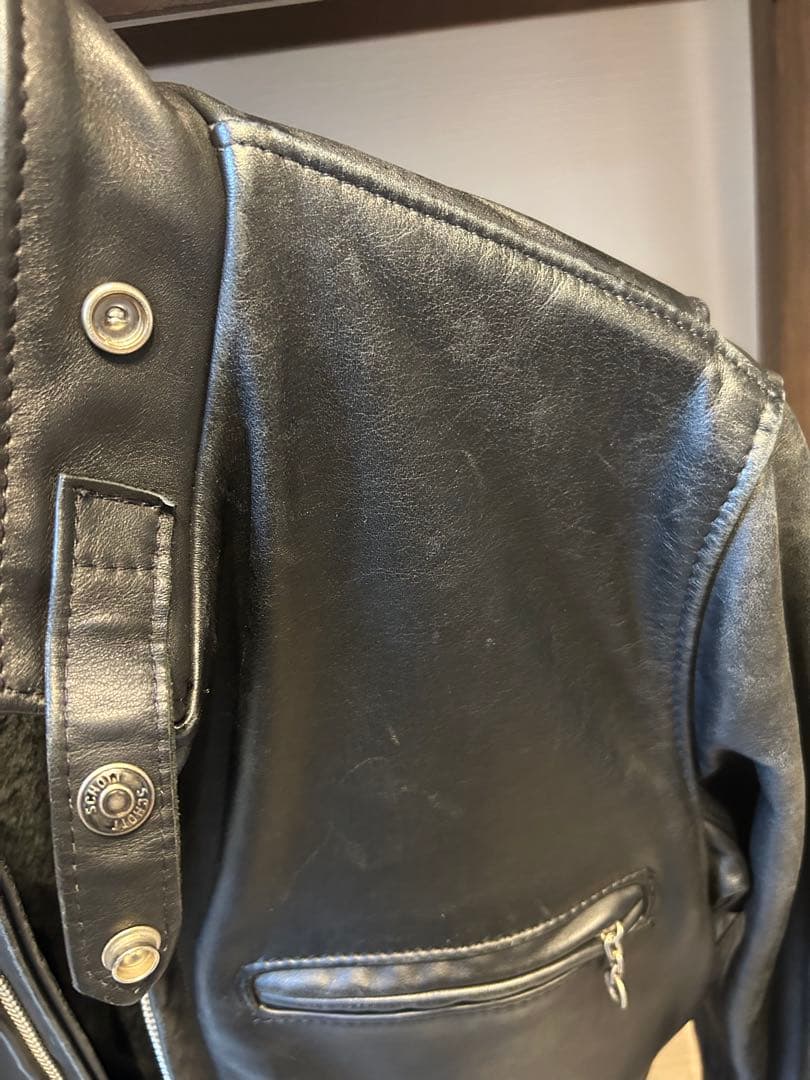 Schott ブラック レザー ジャケット 34