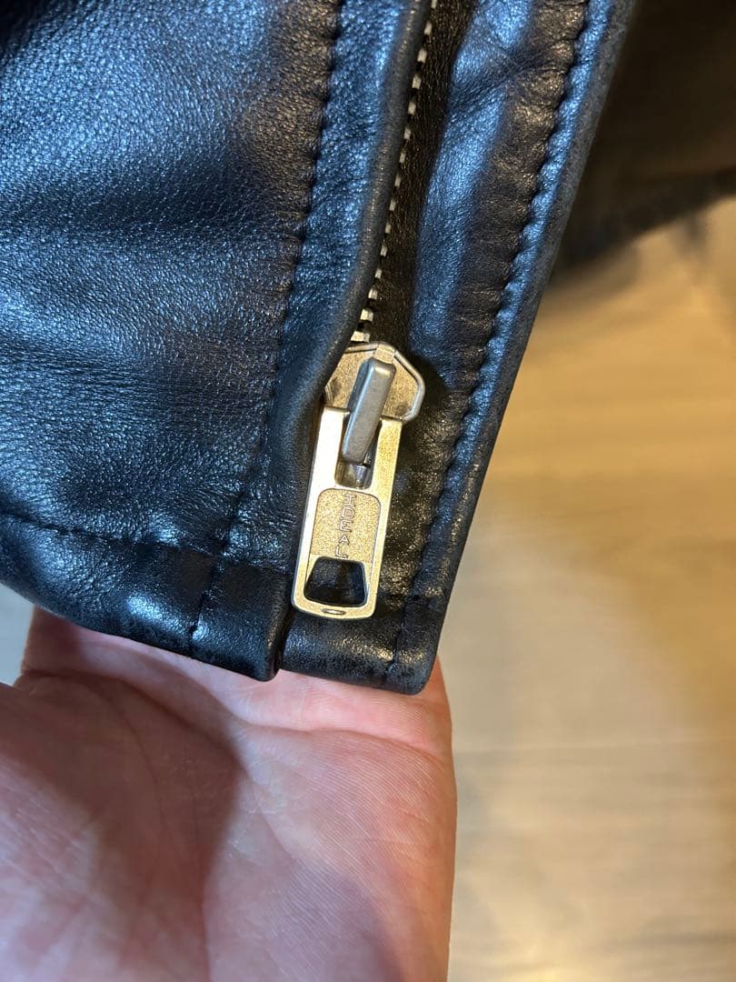 Schott ブラック レザー ジャケット 34