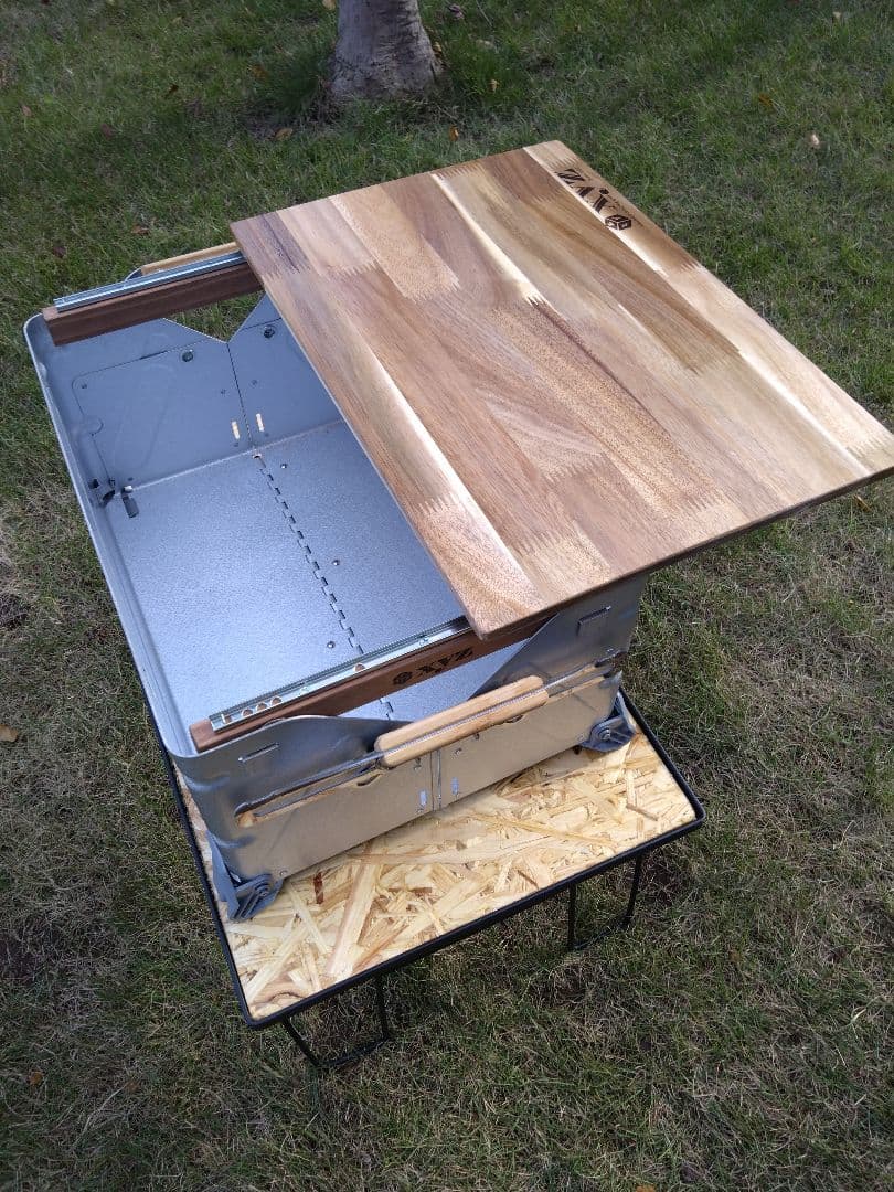 スノーピーク　シェルフコンテナ25用　スライドテーブル天板　ハンドメイド①