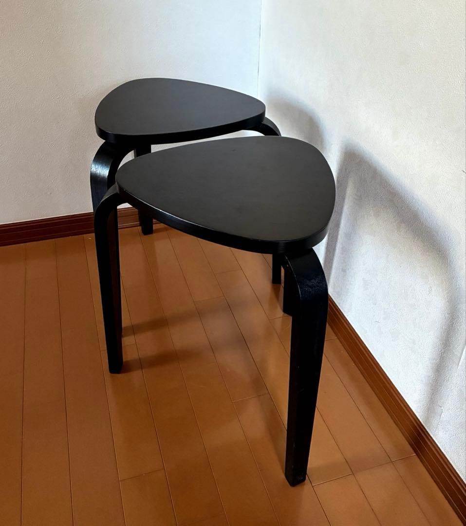 IKEA イケア　KYRRE シルレ　スツール　2脚セット　ブラック