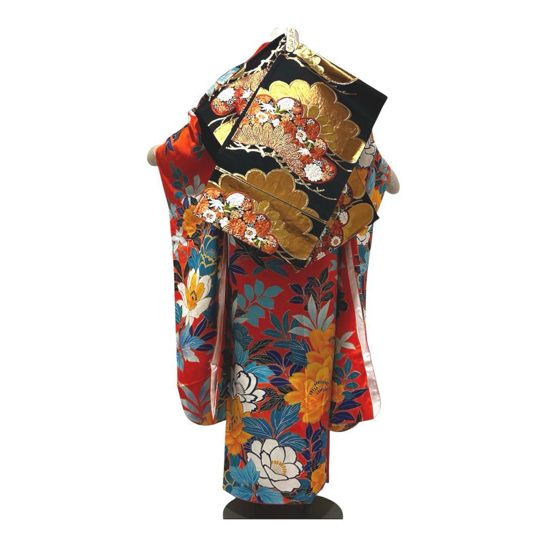 振袖フルセット　大胆な柄　レトロポップ　アンティーク