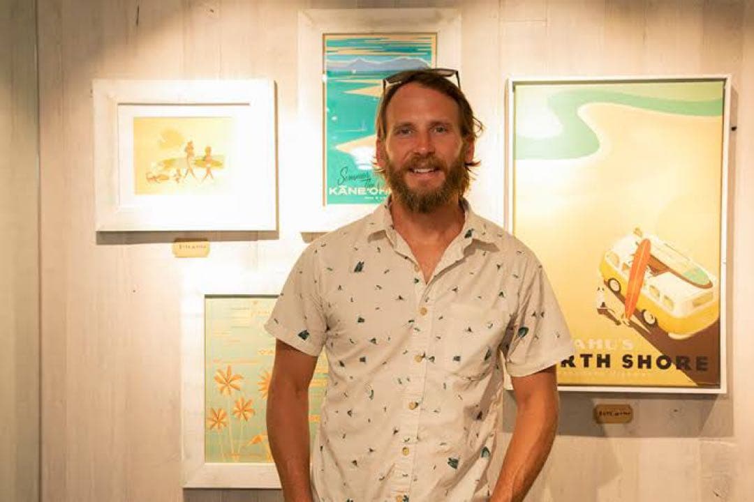 ハワイ画家Nick Kucharニック カッチャーアート額付き6点セット