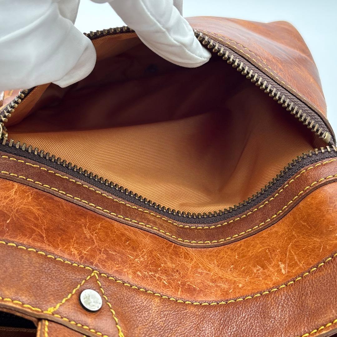 【希少】輪怐 LIN-KU ビジネスバッグ 2way ブリーフケース キャメル