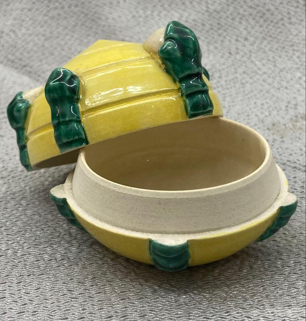 B453s「黄南京宝珠 香合」杉田祥平造　共箱　清閑寺窯　竜爪　香道具　茶道具