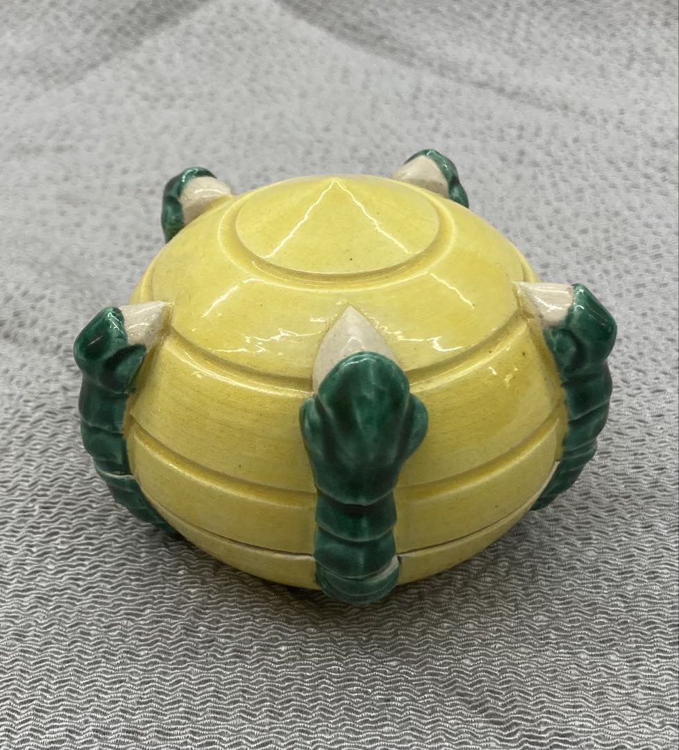 B453s「黄南京宝珠 香合」杉田祥平造　共箱　清閑寺窯　竜爪　香道具　茶道具