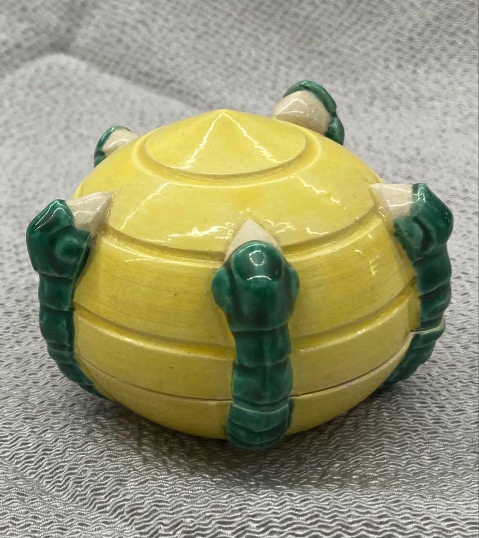 B453s「黄南京宝珠 香合」杉田祥平造　共箱　清閑寺窯　竜爪　香道具　茶道具