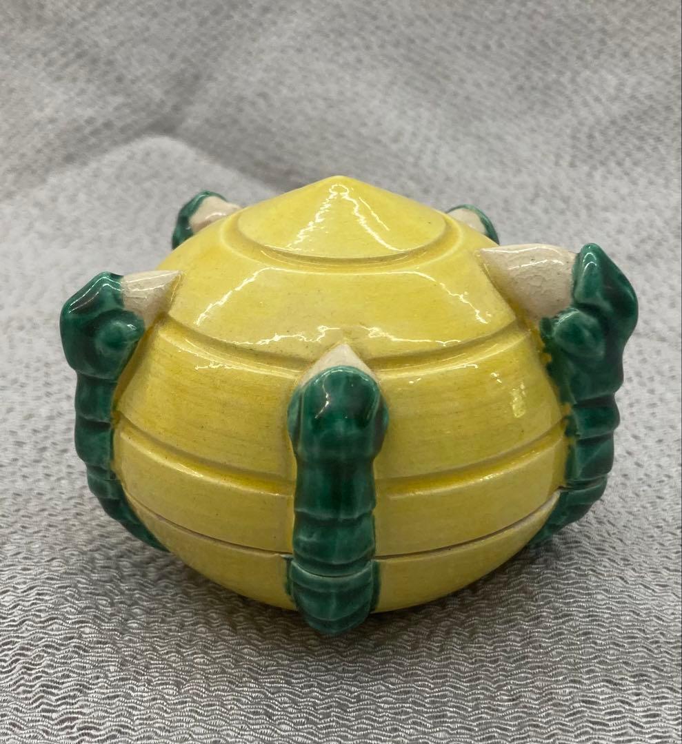 B453s「黄南京宝珠 香合」杉田祥平造　共箱　清閑寺窯　竜爪　香道具　茶道具