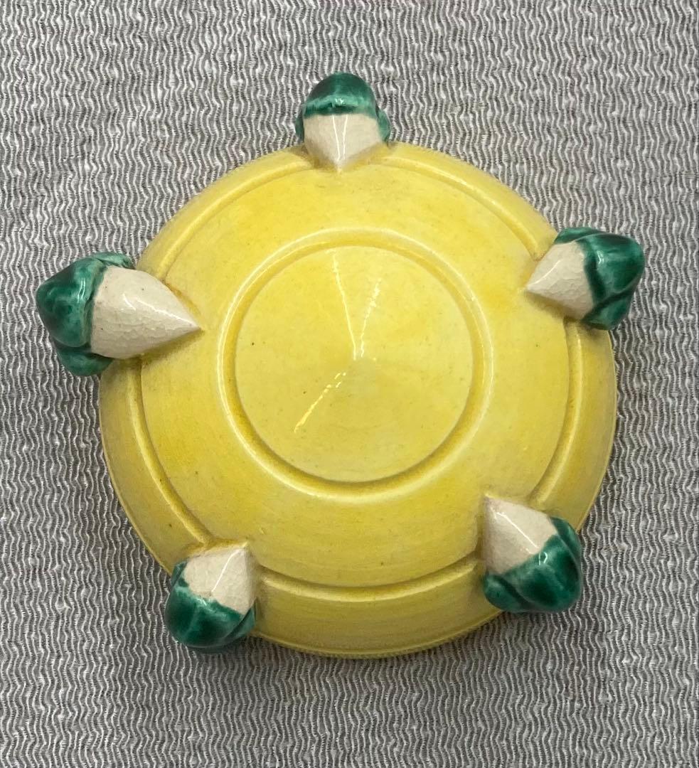 B453s「黄南京宝珠 香合」杉田祥平造　共箱　清閑寺窯　竜爪　香道具　茶道具