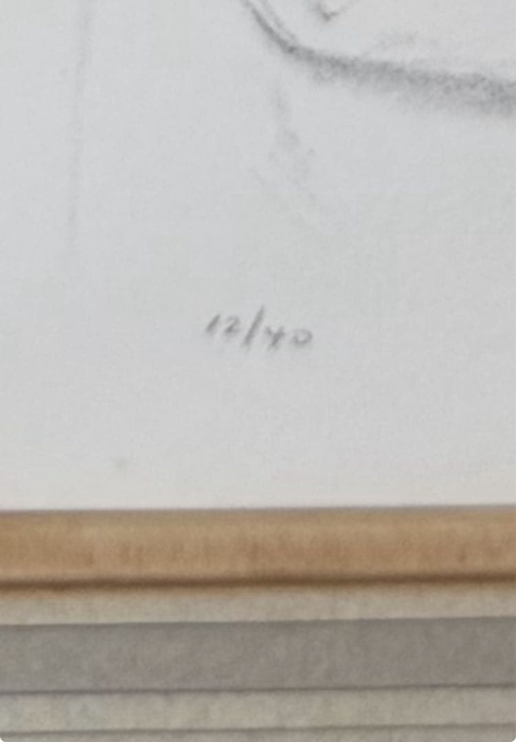 藤田嗣治（レオナール・フジタ）「猫を抱く少女」 作者サインあり　12/40