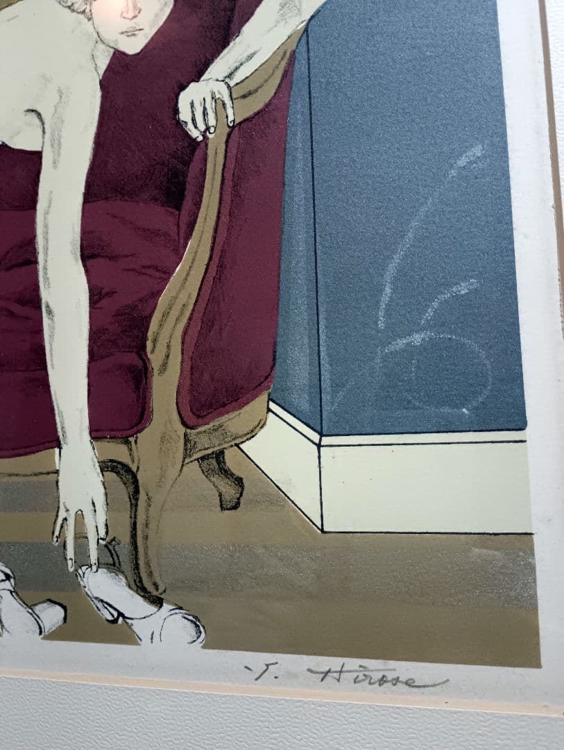 リトグラフ　版画　希少　アールデコ　裸婦　７０年代　非売品　フランス