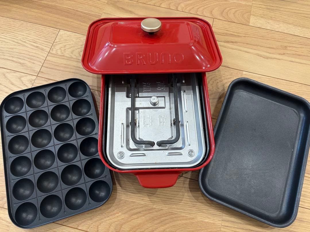 BRUNO ホットプレート たこ焼き、お好み焼き、焼肉プレート、鍋付