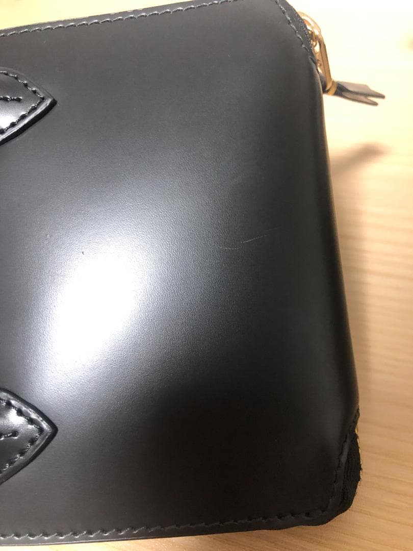 コムデギャルソン ハンドルウォレット 2つ折り財布 レザー 牛革 黒