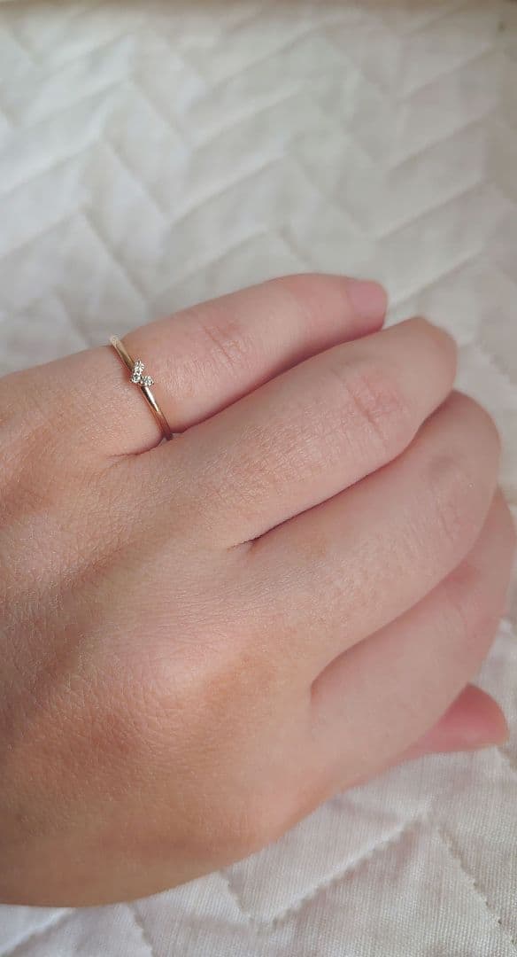 4℃　ピンキーリング　ハート　ピンクゴールド　ダイヤ