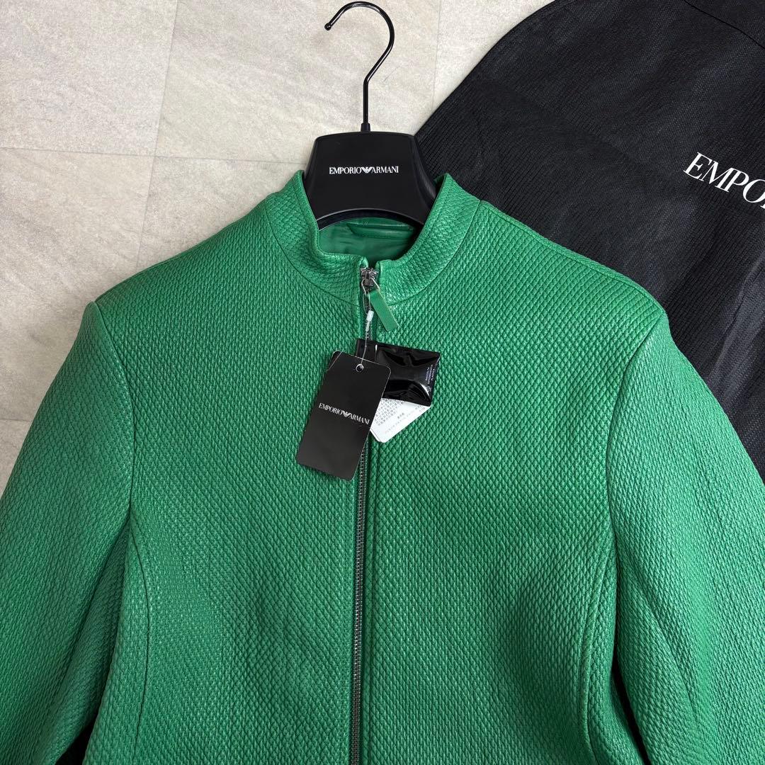 新品タグ付き ARMANI エンポリオアルマーニ ラムレザージャケット シングル