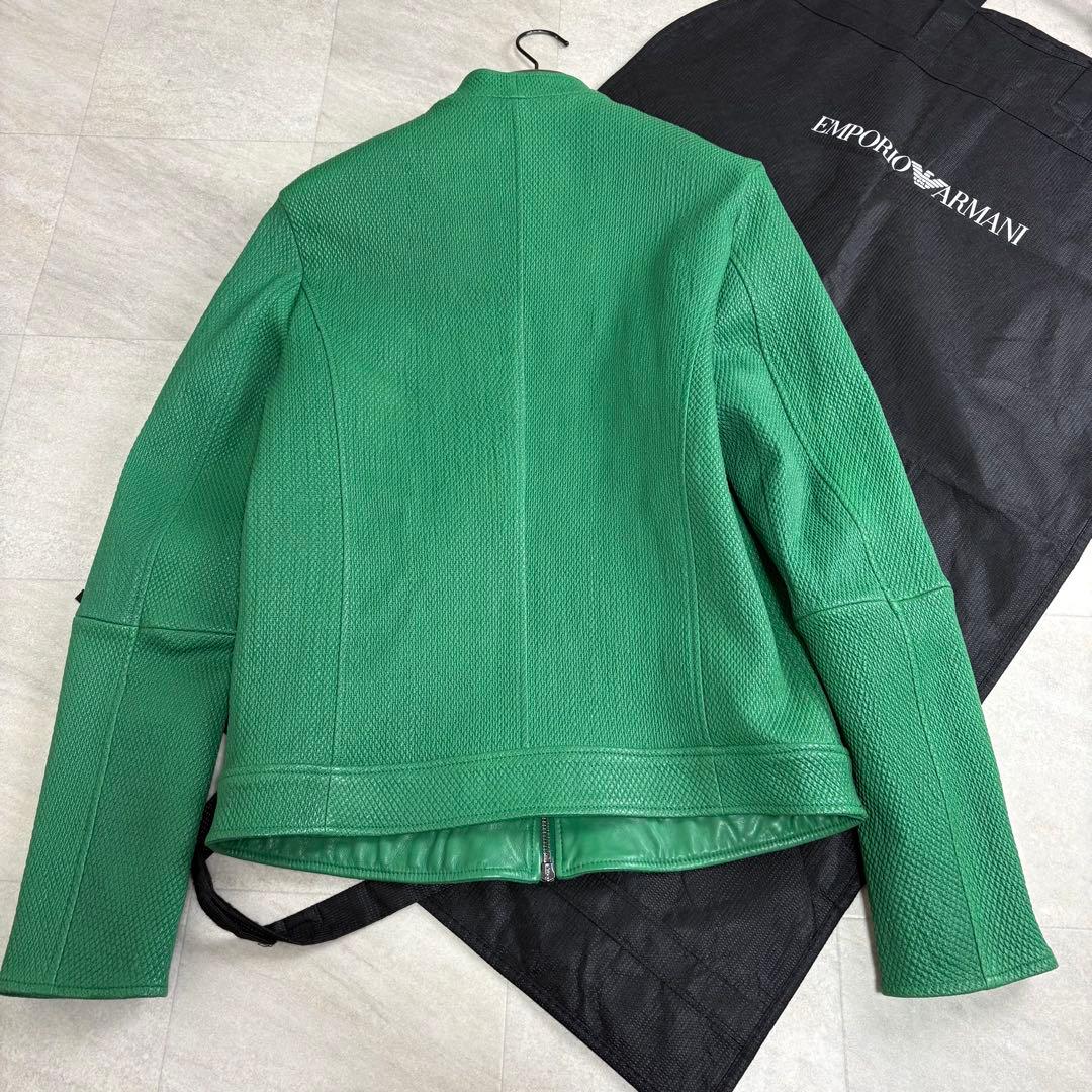 新品タグ付き ARMANI エンポリオアルマーニ ラムレザージャケット シングル