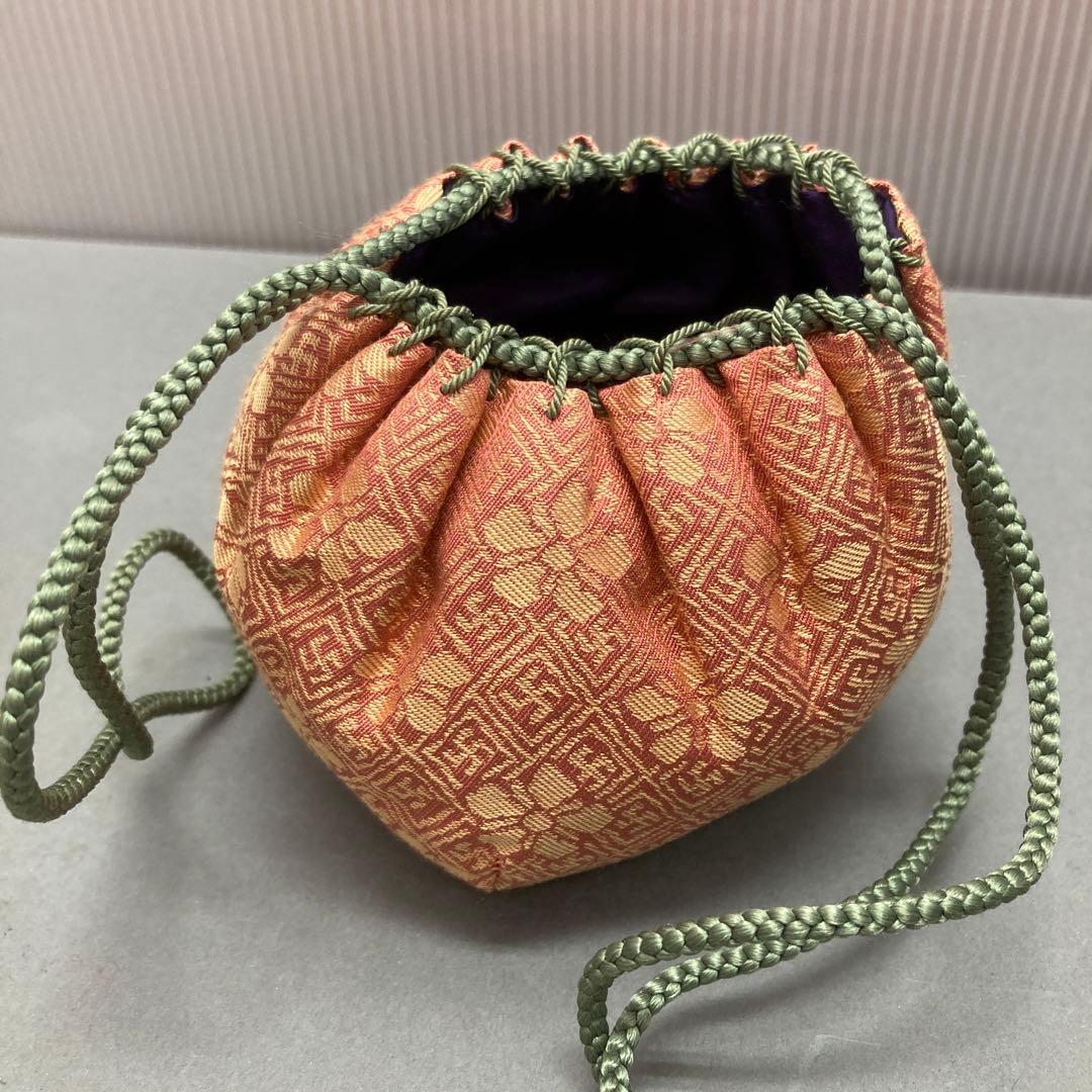 茶道具　茶入　立杭陶勝(たちくい)造　茶入袋(藤種緞子 造) S205TI