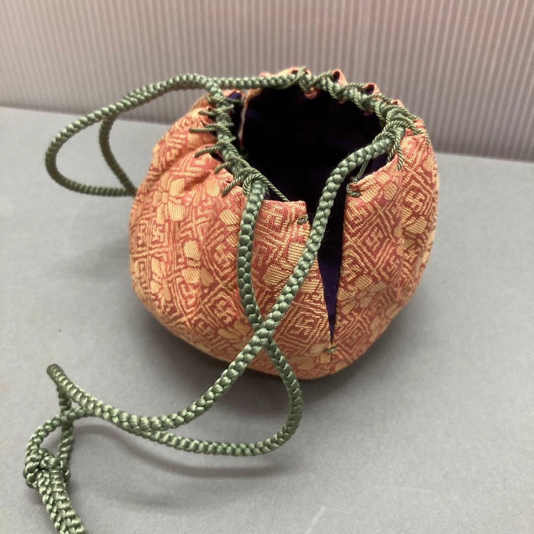 茶道具　茶入　立杭陶勝(たちくい)造　茶入袋(藤種緞子 造) S205TI