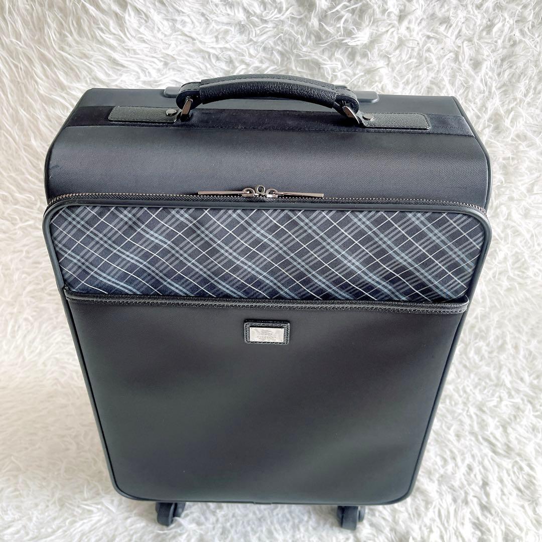 希少✨【バーバリーブラックレーベル】キャリーケース ブラック チェック 鍵付き