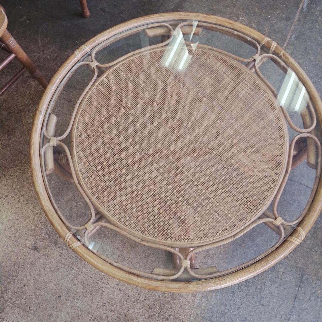 ラタン（籐） 円形 テーブル ちゃぶ台