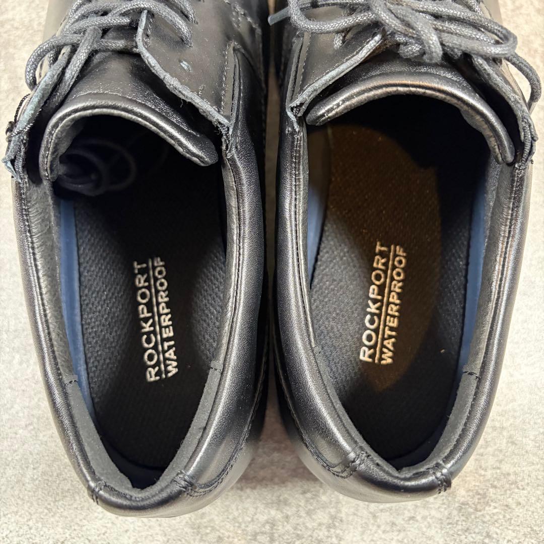 極美品　ロックポート　レザー　ビジネスシューズ　防水　プレーントゥ　黒　27cm