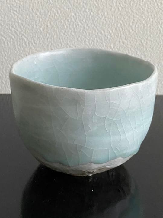 藤平寧　抹茶盌　秘色色　茶道　茶碗　藤平伸　共箱