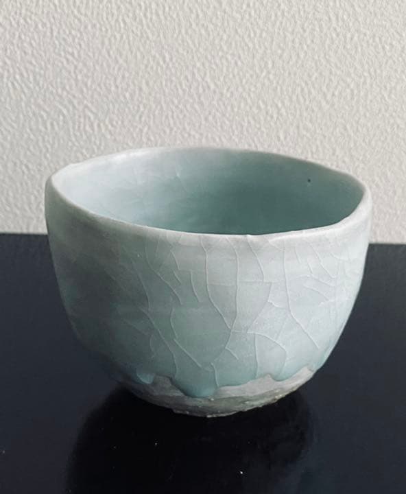 藤平寧　抹茶盌　秘色色　茶道　茶碗　藤平伸　共箱