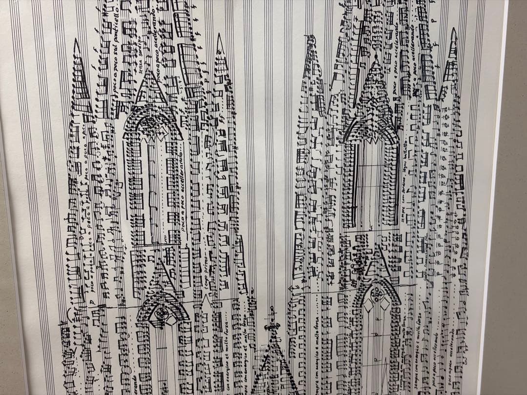 ケルン大聖堂　楽譜のポスター　額縁あり　たのメル便